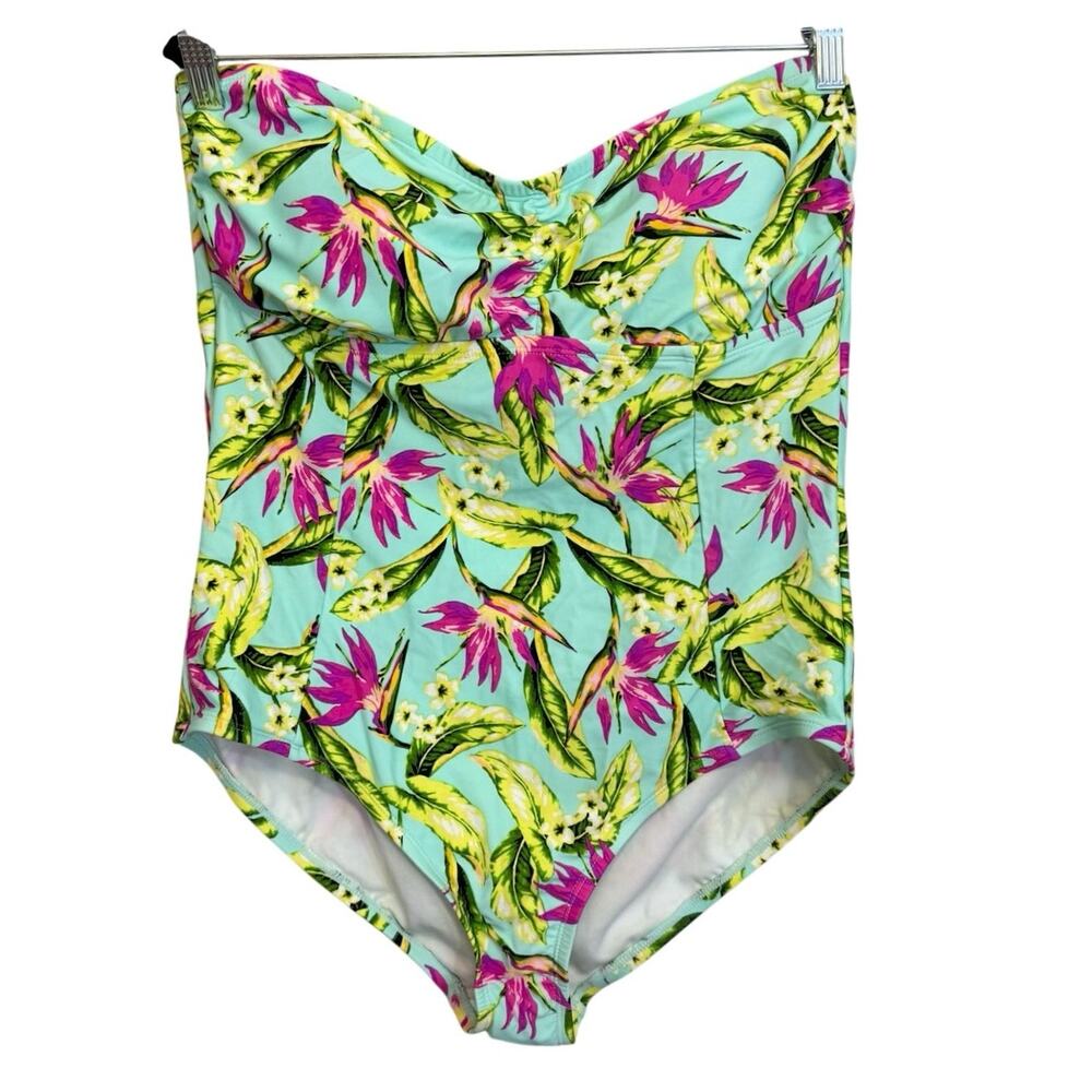 Surfside One Piece Swimsuit 1X Teal NWT